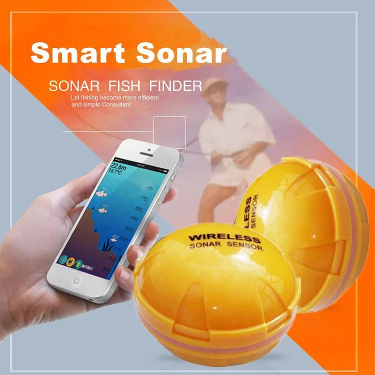 HD Wireless Smart Sonar Fish Finder with Bluetooth LCD Display Yellow Nova Fishing & Outdoors
